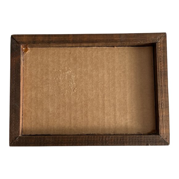 Vintage Handcrafted Wood Inlay Western Cowboy Wall Art 7x5 Rustic Framed Plaque - Picture 3 of 4